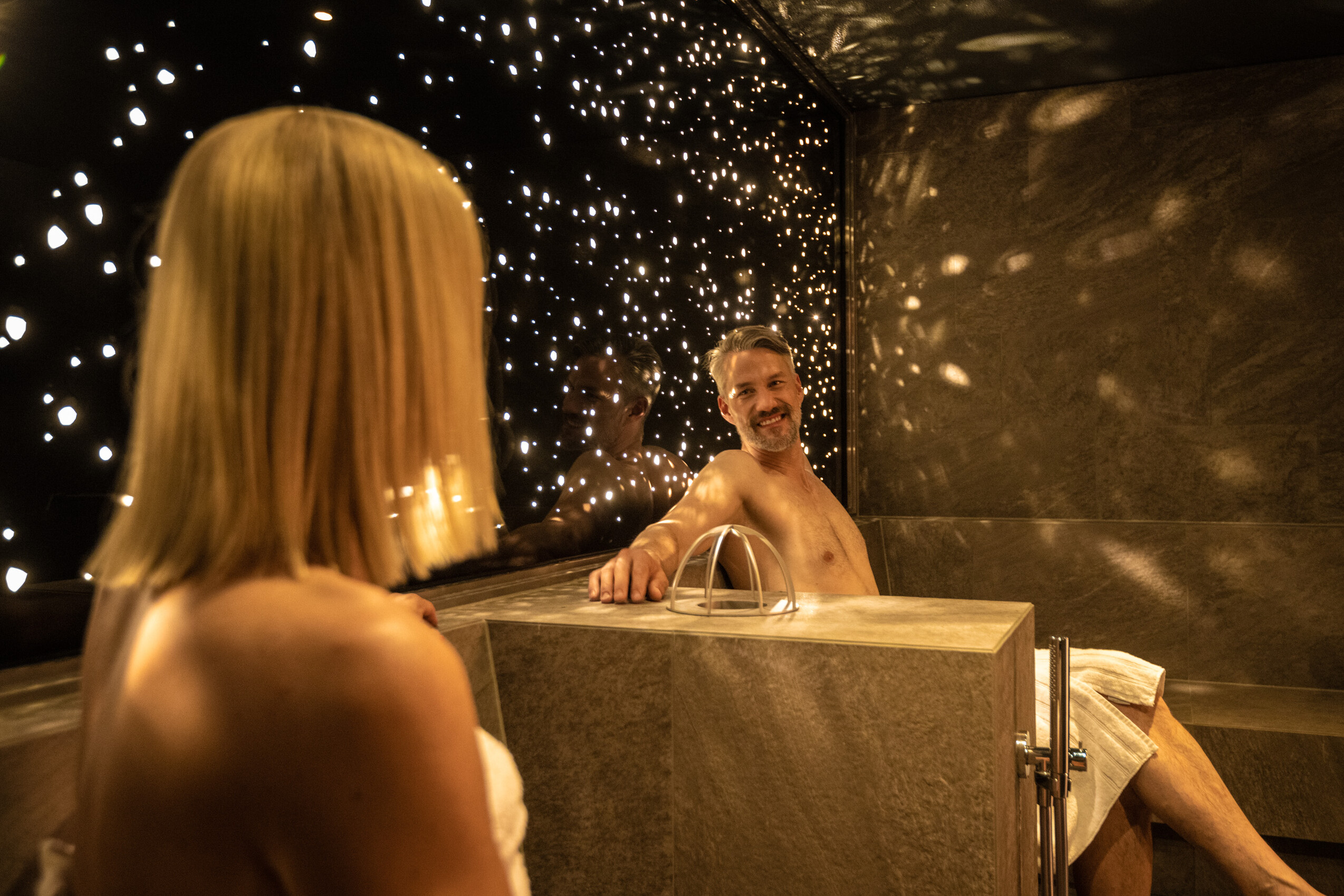 Dampfbad mit 45°C im Wellness - Spa Hotel Moselschlösschen in Traben-Trarbach direkt an der Mosel